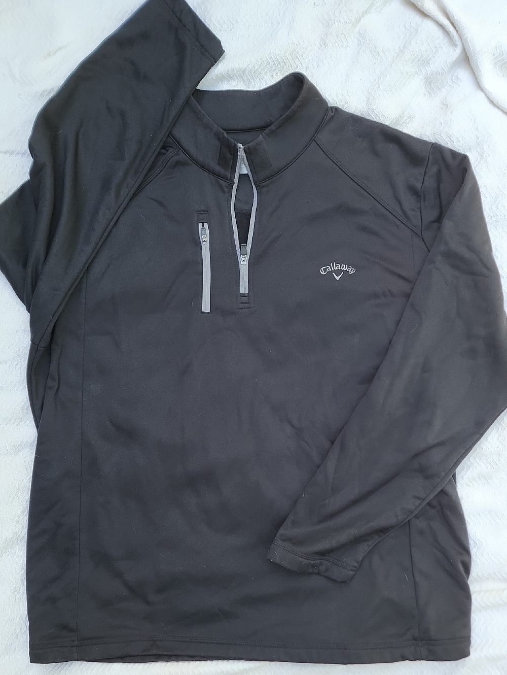 Callaway Black Pullover with Gray Zip Accents Size XXL